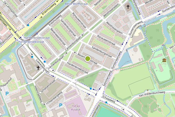 Ambulance-melding op Beverweerdstraat, Den Haag op 25 mei, kaart-overzicht