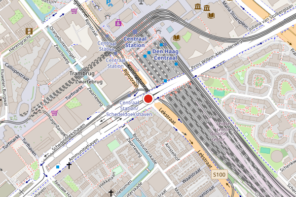 Brandweer-melding op Rijnstraat, Den Haag op 25 mei, kaart-overzicht