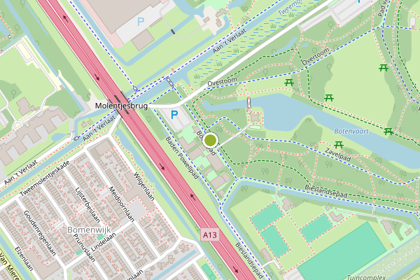 Ambulance-melding op Botenpad, Delft op 25 mei, kaart-overzicht