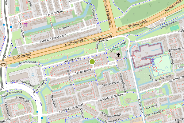 Ambulance-melding op De Mirandastraat, Delft op 25 mei, kaart-overzicht
