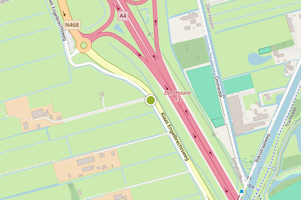 Ambulance-melding op Klaas Engelbrechtsweg, Schipluiden op 25 mei, kaart-overzicht