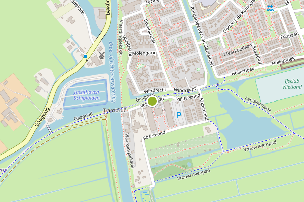 Ambulance-melding op Veldvreugd, Schipluiden op 25 mei, kaart-overzicht