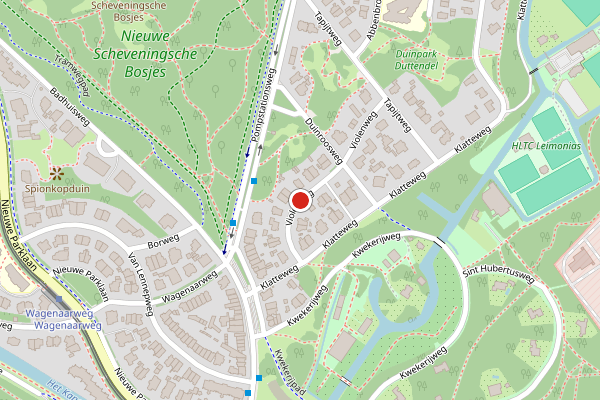 Brandweer-melding op Violenweg, Den Haag op 25 mei, kaart-overzicht