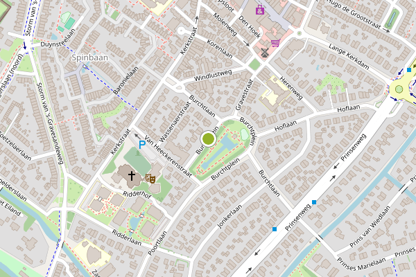 Ambulance-melding op Burchtplein, Wassenaar op 26 mei, kaart-overzicht