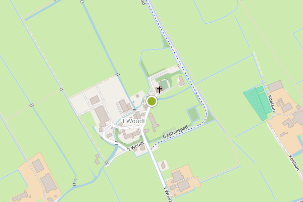 Ambulance-melding op 't Woudt, Schipluiden op 26 mei, kaart-overzicht