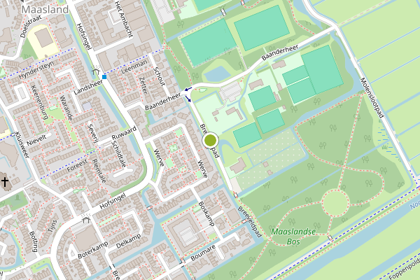 Ambulance-melding op Breeveldpad, Maasland op 26 mei, kaart-overzicht