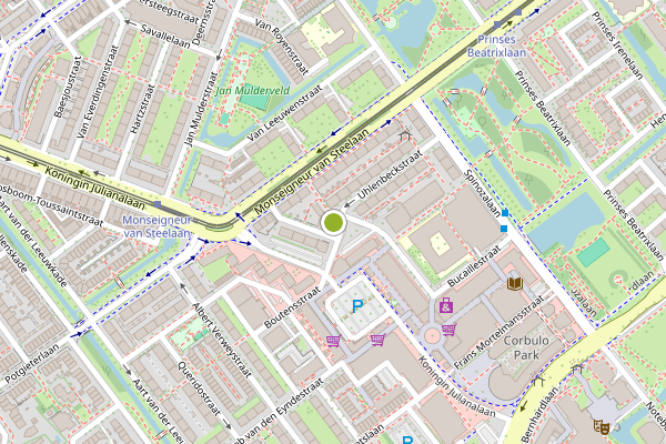 Ambulance-melding op Uhlenbeckstraat, Voorburg op 28 mei, kaart-overzicht