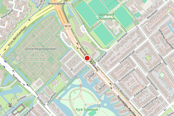 Brandweer-melding op Noord, Voorburg op 27 mei, kaart-overzicht