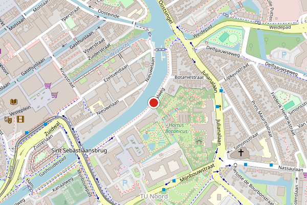 Brandweer-melding op Kanaalweg, Delft op 27 mei, kaart-overzicht