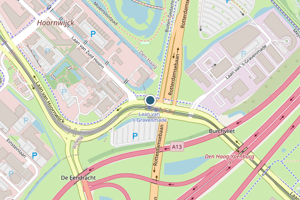 Politie-melding op Laan van Hoornwijck, Den Haag op 28 mei, kaart-overzicht