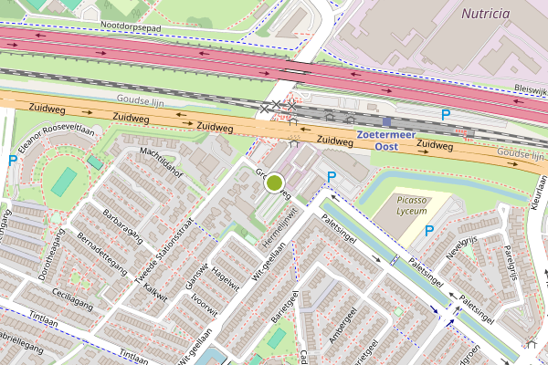 Ambulance-melding op Groeneweg, Zoetermeer op 28 mei, kaart-overzicht
