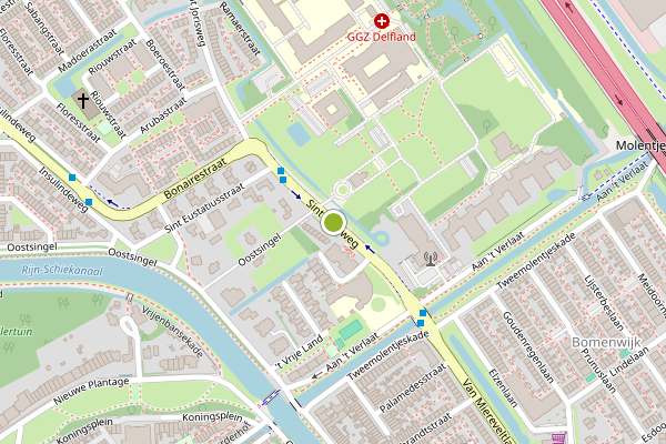 Ambulance-melding op Sint Jorisweg, Delft op 28 mei, kaart-overzicht