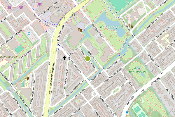 Ambulance-melding op Allard Piersonkade, Voorburg op 28 mei, kaart-overzicht