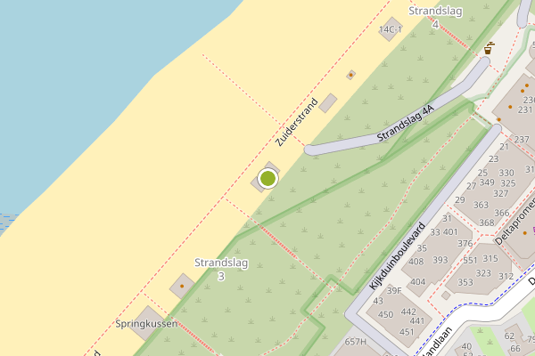 Ambulance-melding op Strand Zuid, Den Haag op 29 mei, kaart-overzicht
