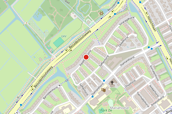 Brandweer-melding op Parelmoerhorst, Den Haag op 29 mei, kaart-overzicht