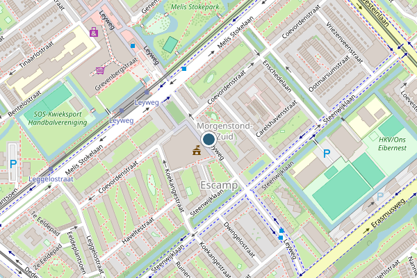 Politie-melding op Leyweg, Den Haag op 29 mei, kaart-overzicht