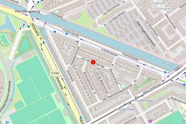 Brandweer-melding op Jan van Rodestraat, Den Haag op 29 mei, kaart-overzicht