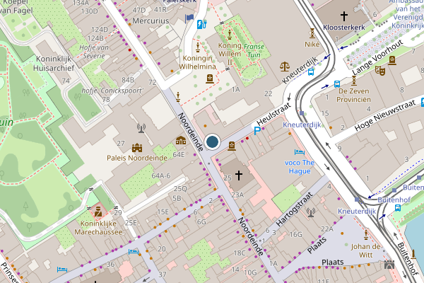Politie-melding op Noordeinde, Den Haag op 29 mei, kaart-overzicht