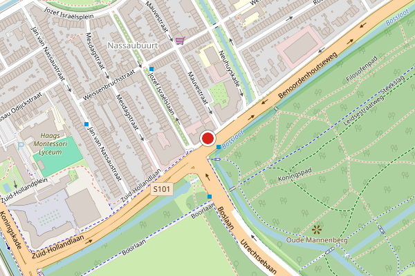 Brandweer-melding op Benoordenhoutseweg, Den Haag op 29 mei, kaart-overzicht