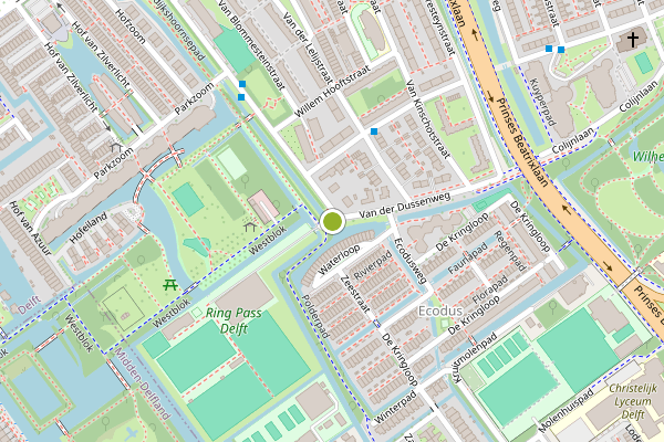 Ambulance-melding op Polderpad, Delft op 29 mei, kaart-overzicht