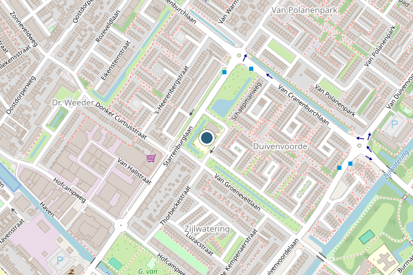 Politie-melding op Thorbeckestraat, Wassenaar op 30 mei, kaart-overzicht