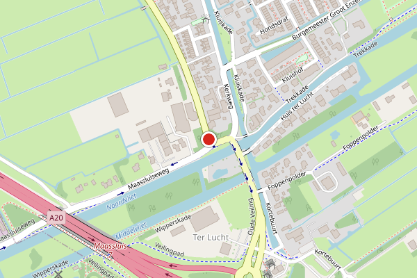 Brandweer-melding op Koningin Julianaweg, Maasland op 30 mei, kaart-overzicht