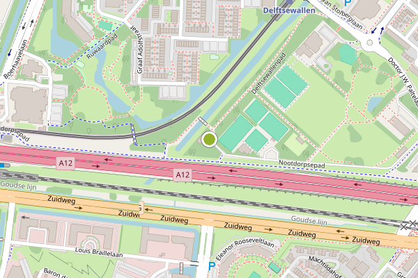 Ambulance-melding op Delftsewallenpad, Zoetermeer op 30 mei, kaart-overzicht