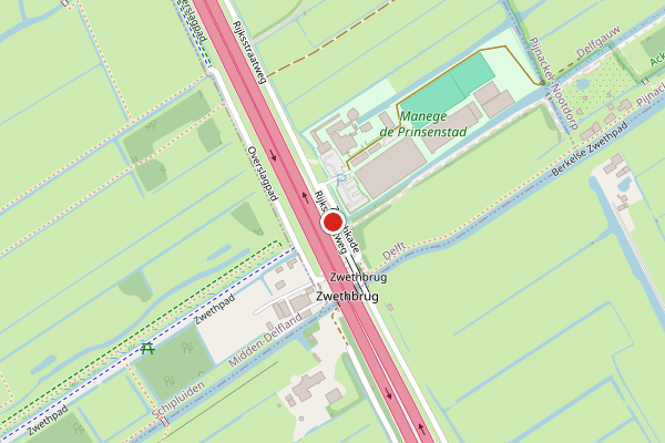 Brandweer-melding op Rijksstraatweg, Delft op 30 mei, kaart-overzicht
