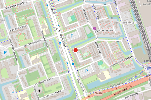 Brandweer-melding op Lodewijk van Deysselhof, Delft op 30 mei, kaart-overzicht