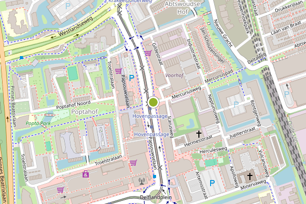 Ambulance-melding op Mercuriusweg, Delft op 30 mei, kaart-overzicht