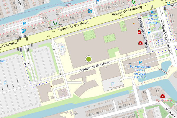 Ambulance-melding op Reinier de Graafweg, Delft op 30 mei, kaart-overzicht