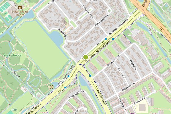 Ambulance-melding op Bezuidenhoutseweg, Den Haag op 30 mei, kaart-overzicht