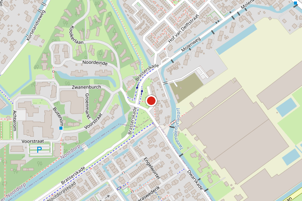 Brandweer-melding op Brasserskade, Nootdorp op 30 mei, kaart-overzicht