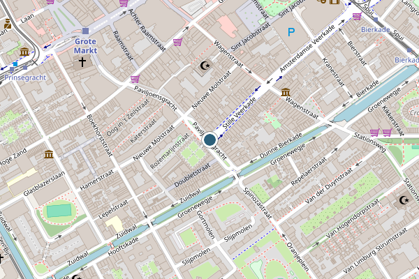 Politie-melding op Paviljoensgracht, Den Haag op 31 mei, kaart-overzicht