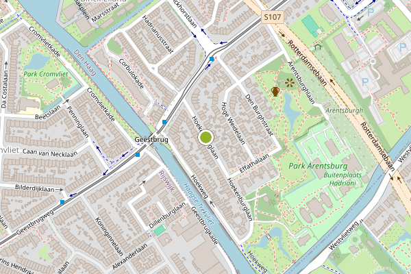 Ambulance-melding op Hoekenburglaan, Voorburg op 31 mei, kaart-overzicht