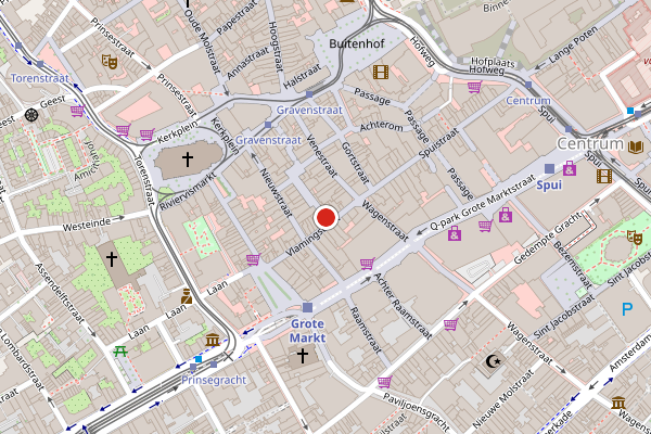 Brandweer-melding op Haagsche Bluf, Den Haag op 31 mei, kaart-overzicht