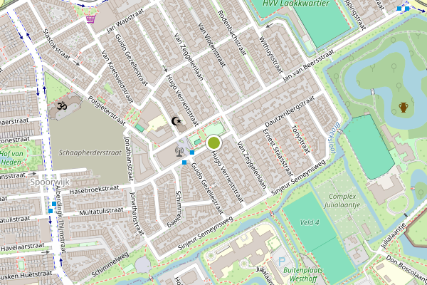 Ambulance-melding op Ledeganckplein, Den Haag op 31 mei, kaart-overzicht