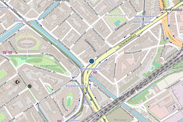 Politie-melding op Weteringkade, Den Haag op 31 mei, kaart-overzicht
