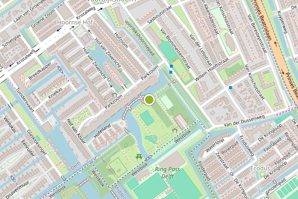 Ambulance-melding op Westblok, Delft op 31 mei, kaart-overzicht