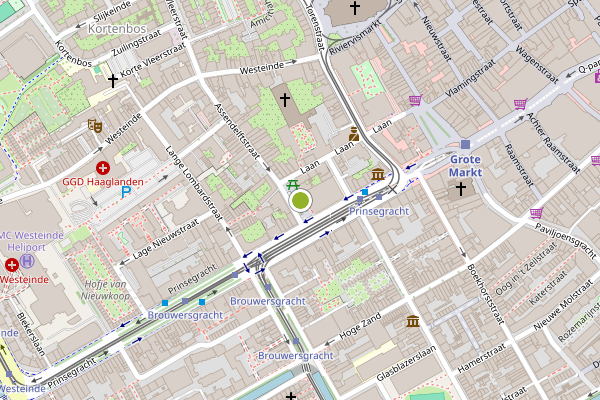 Ambulance-melding op Varkenmarkt, Den Haag op 1 juni, kaart-overzicht