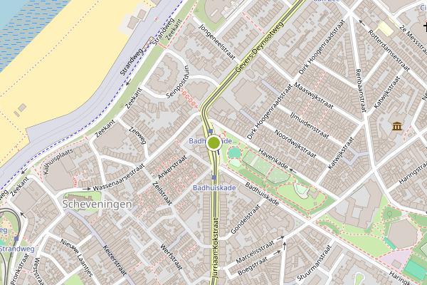 Ambulance-melding op Badhuiskade, Den Haag op 1 juni, kaart-overzicht