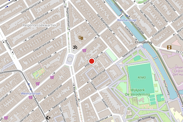 Brandweer-melding op Kepplerstraat, Den Haag op 1 juni, kaart-overzicht