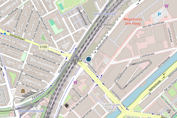 Politie-melding op Waldorpstraat, Den Haag op 1 juni, kaart-overzicht