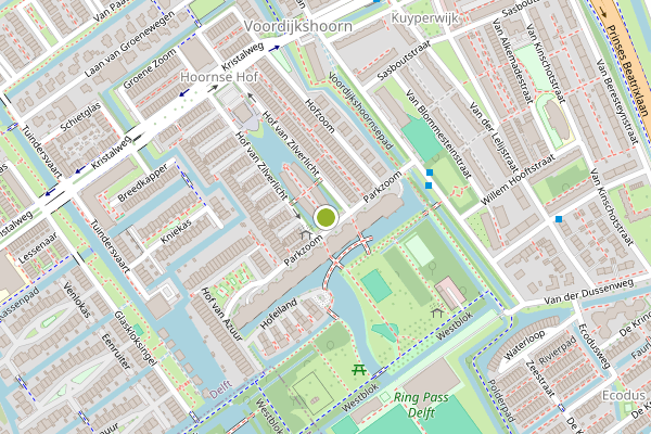 Ambulance-melding op Hof van Spiegeling, Delft op 1 juni, kaart-overzicht
