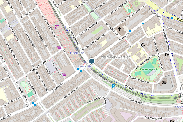 Politie-melding op Hoefkade, Den Haag op 1 juni, kaart-overzicht
