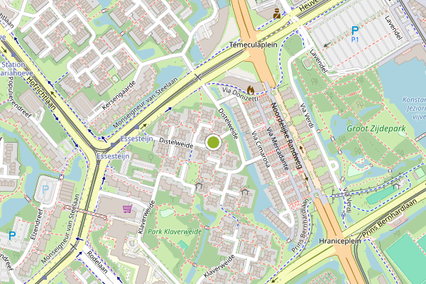 Ambulance-melding op Distelweide, Voorburg op 1 juni, kaart-overzicht