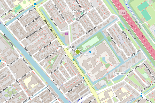 Ambulance-melding op Beukenlaan, Delft op 1 juni, kaart-overzicht
