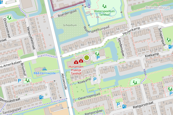 Ambulance-melding op Busbaan Tanthof, Delft op 1 juni, kaart-overzicht