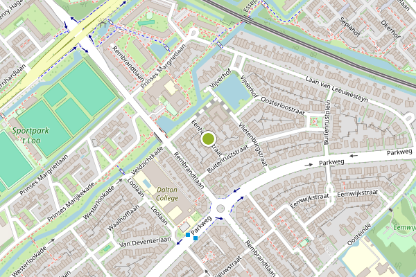 Ambulance-melding op Eenhoornstraat, Voorburg op 2 juni, kaart-overzicht