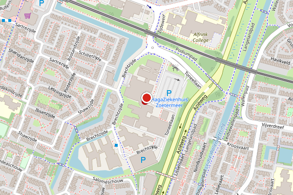 Brandweer-melding op Toneellaan, Zoetermeer op 2 juni, kaart-overzicht